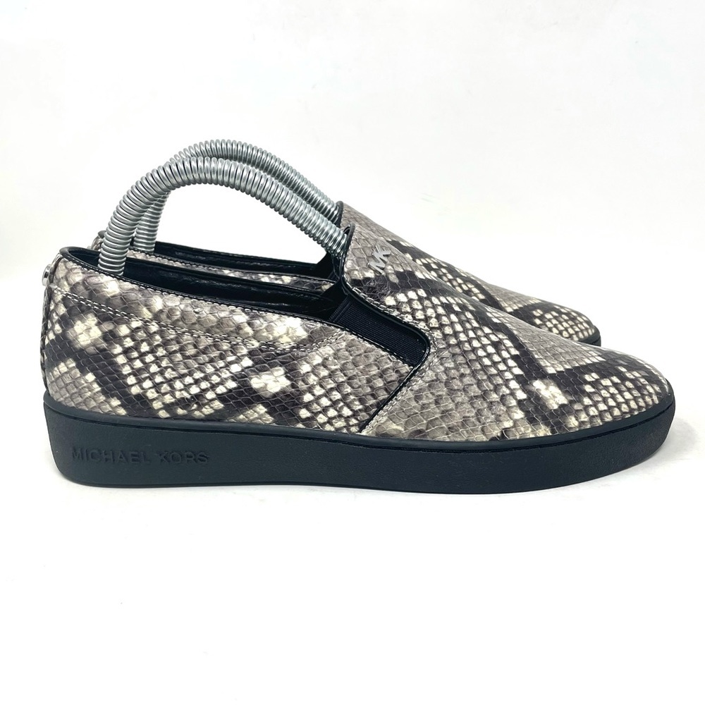 Michael Kors Slip On Sneaker Snakeskin Black Womens‎ 8